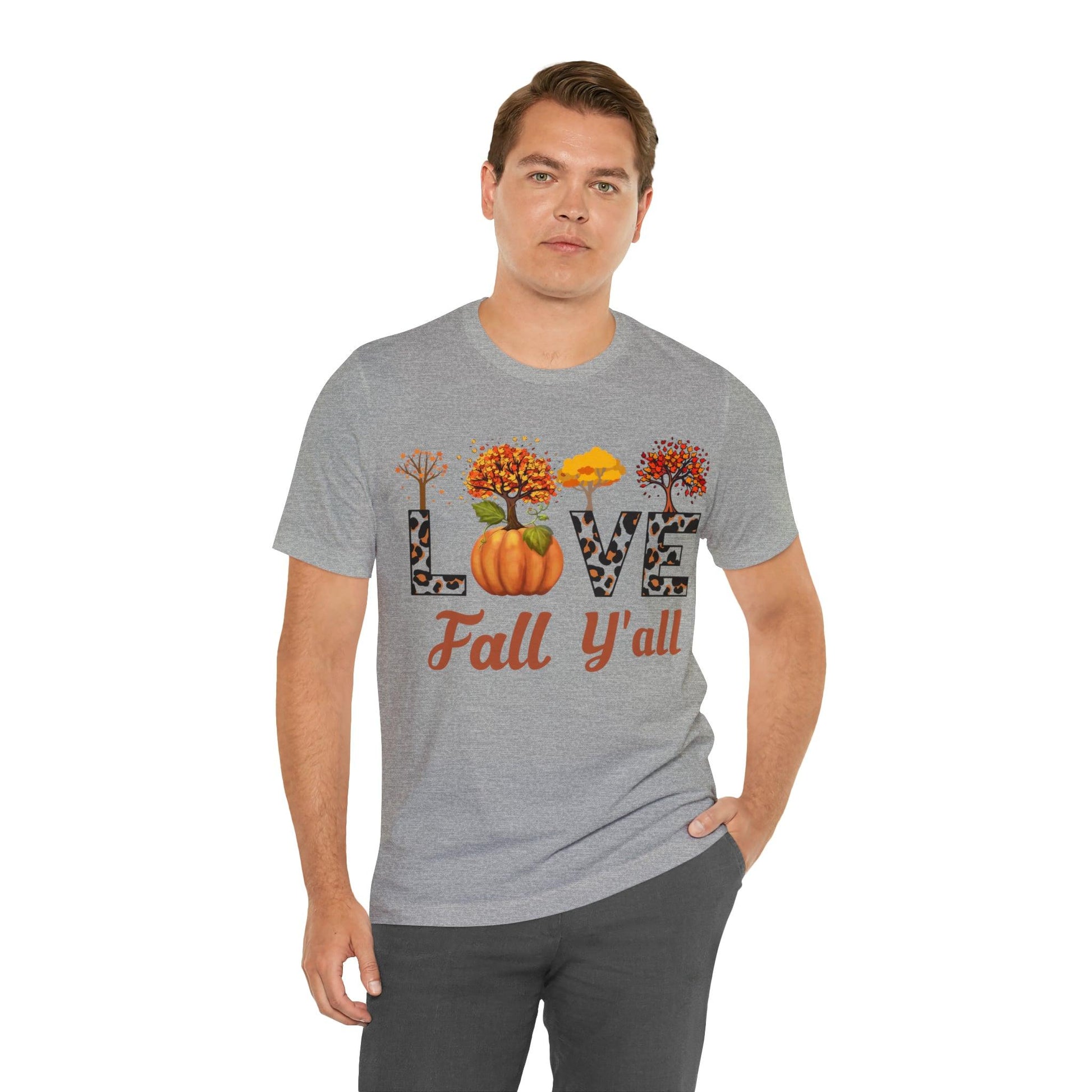 Leopard Print Love Fall Y'all, Fall shirt, Fall lover gift, Nature lover gift. - Giftsmojo