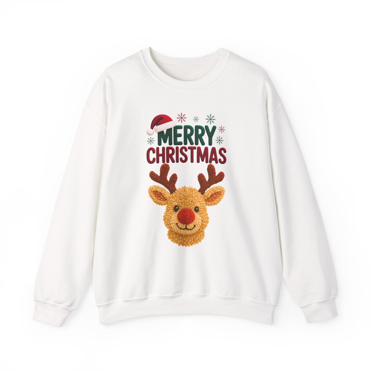 Santa Hat Reindeer Merry Christmas Sweatshirt