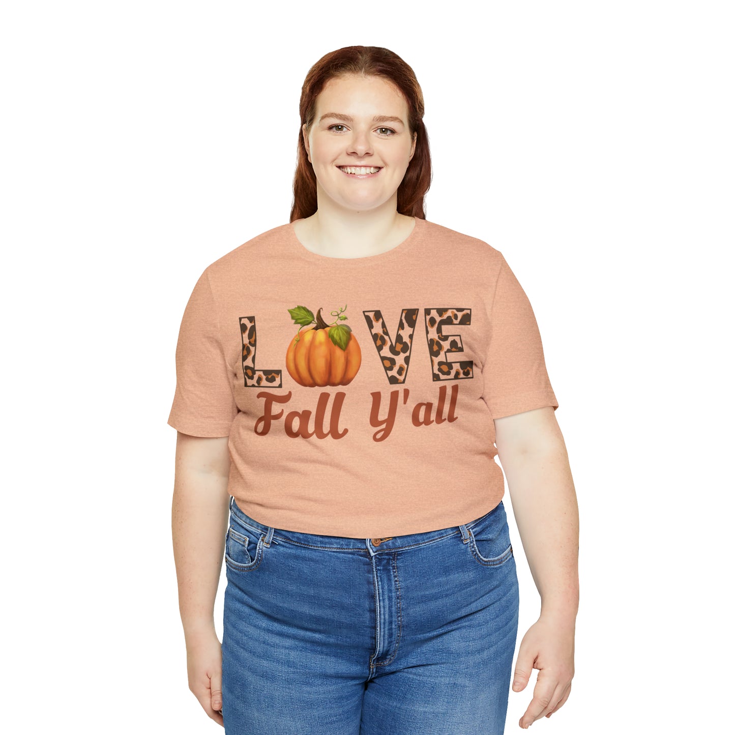 Leopard Print Love Fall Y'all Shirt, Pumpkin Shirt, Fall Shirt for Fall Lover, Fall gift