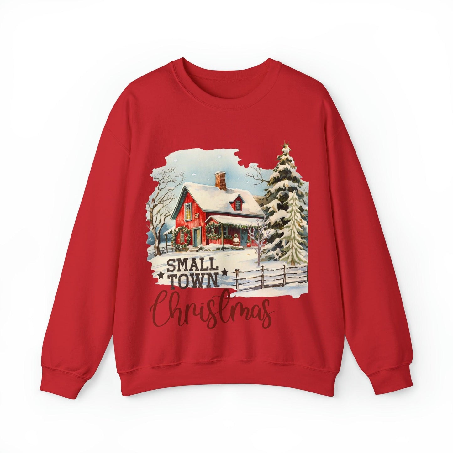 Small Town Christmas Sweatshirt Christmas on The Farm Sweatshirt Mooey Christmas Farm Sweatshirt Christmas Sweater Trendy Christmas Shirt Farmers - Giftsmojo