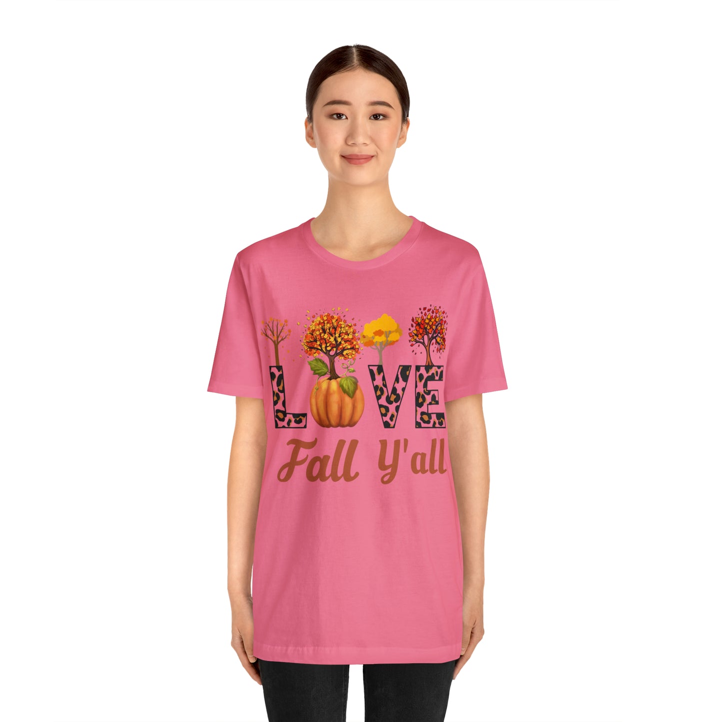 Leopard Print Love Fall Y'all, Fall shirt, Fall lover gift, Nature lover gift.