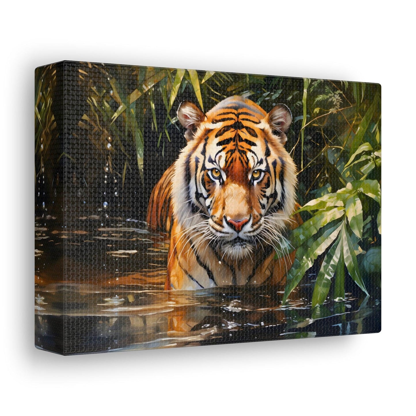 Watercolor Tiger In Nature Art Canvas Gallery Wraps Tiger Print Large Canvas Art Animal Wall Art minimalist Wall Art Lover Gift - Giftsmojo