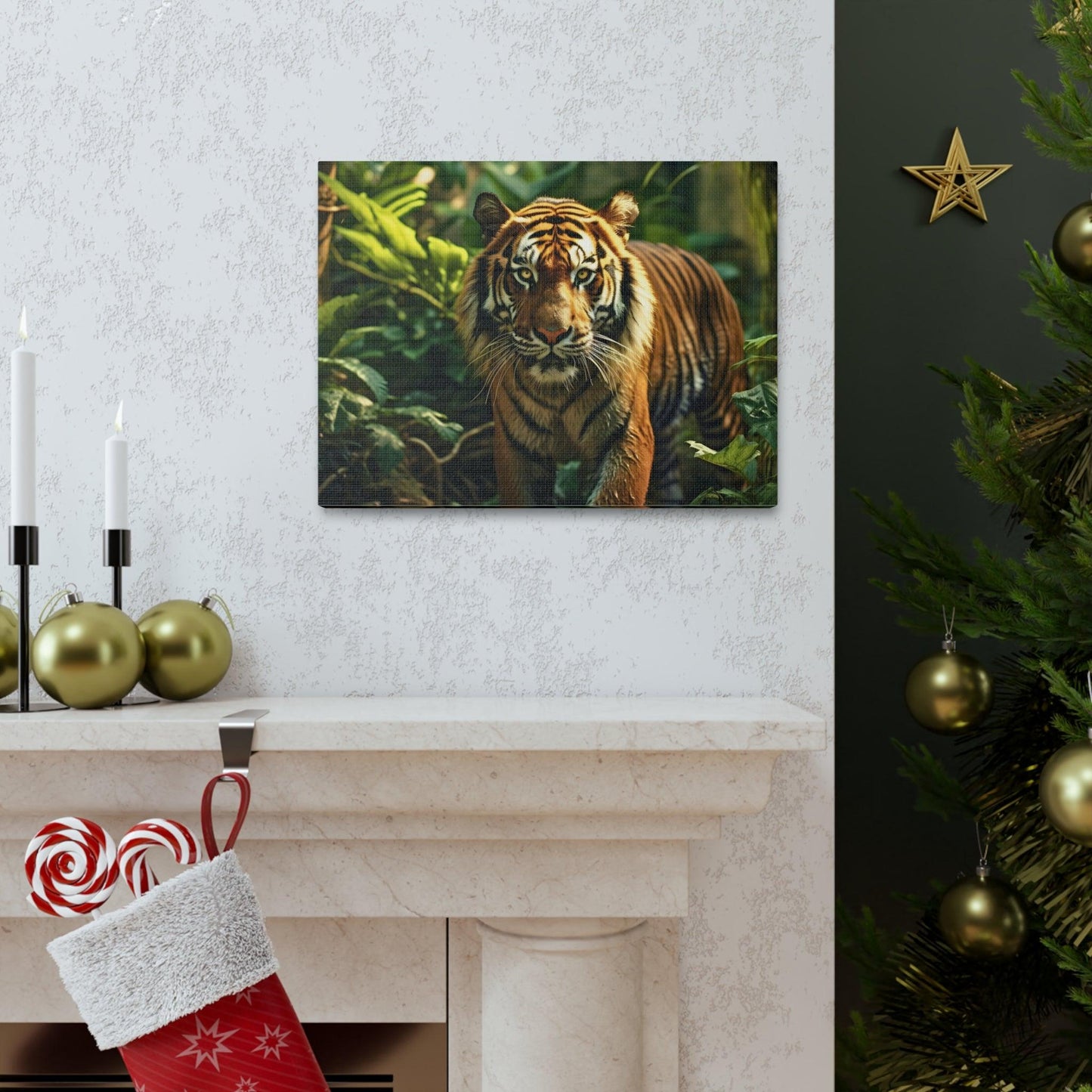 Tiger In Nature Art Canvas Gallery Wraps Tiger Print Large Canvas Art Animal Wall Art minimalist Wall Art Lover Gift - Giftsmojo