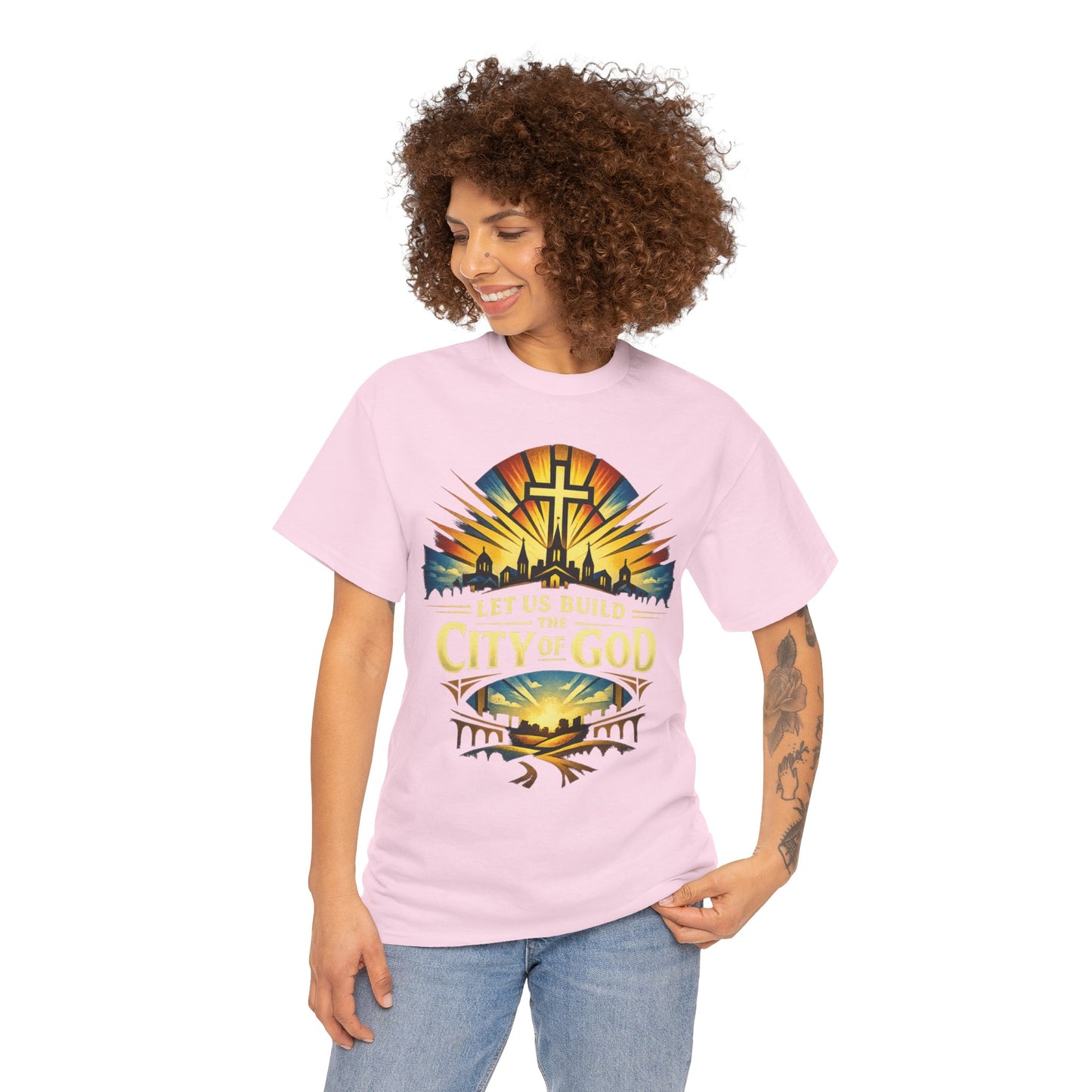 Let Us Build The City of God T-Shirt — Christian Faith Inspirational Tee