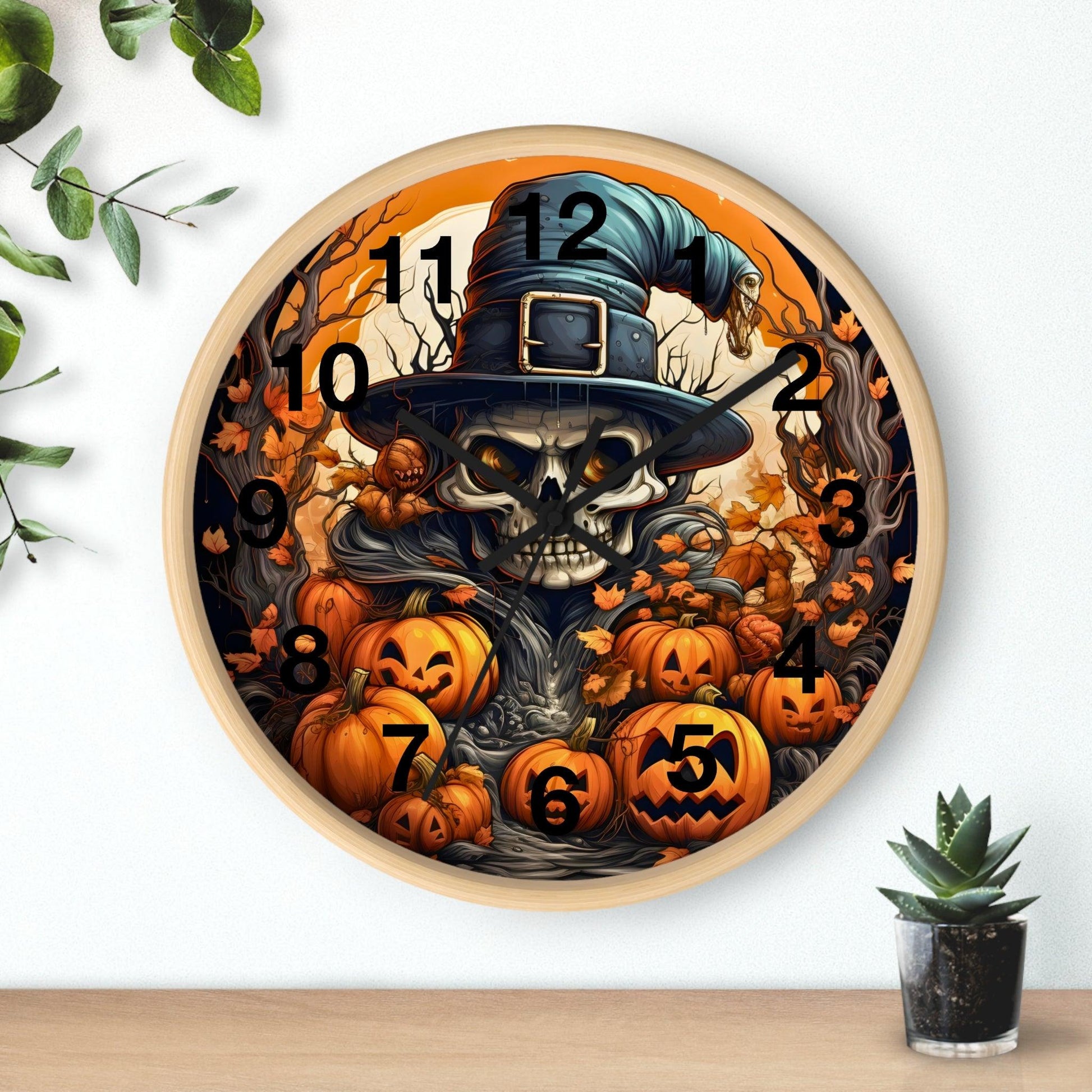 Halloween Ghost Wall Clock Halloween Wall Clocks Home Decor Halloween Clock Fall Clock Halloween Decor - Giftsmojo