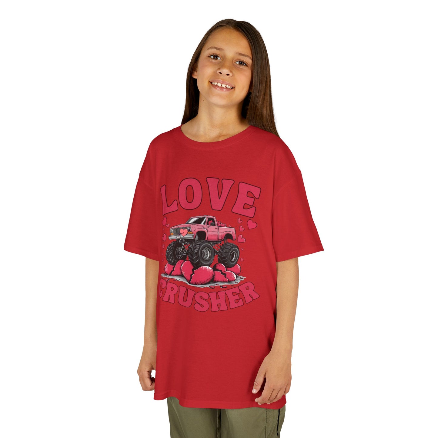 Funny Valentine Graphic Kids Tee - Love Crusher