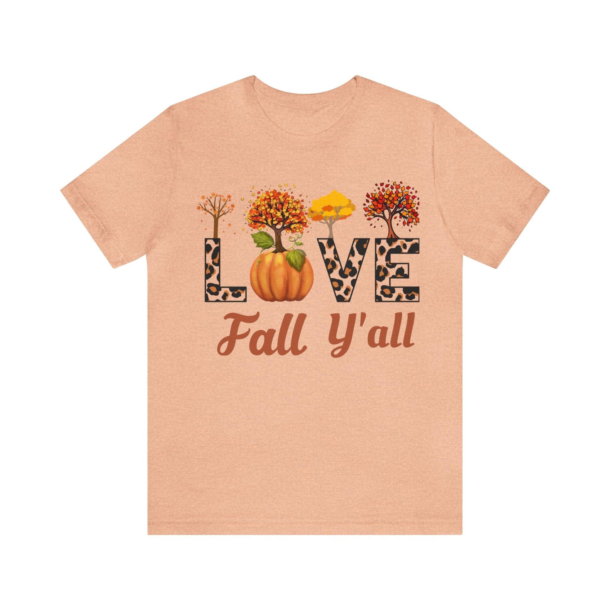 Leopard Print Love Fall Y'all, Fall shirt, Fall lover gift, Nature lover gift. - Giftsmojo