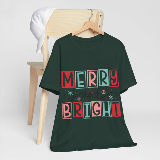 Merry and Bright Tee Christmas Tshirt