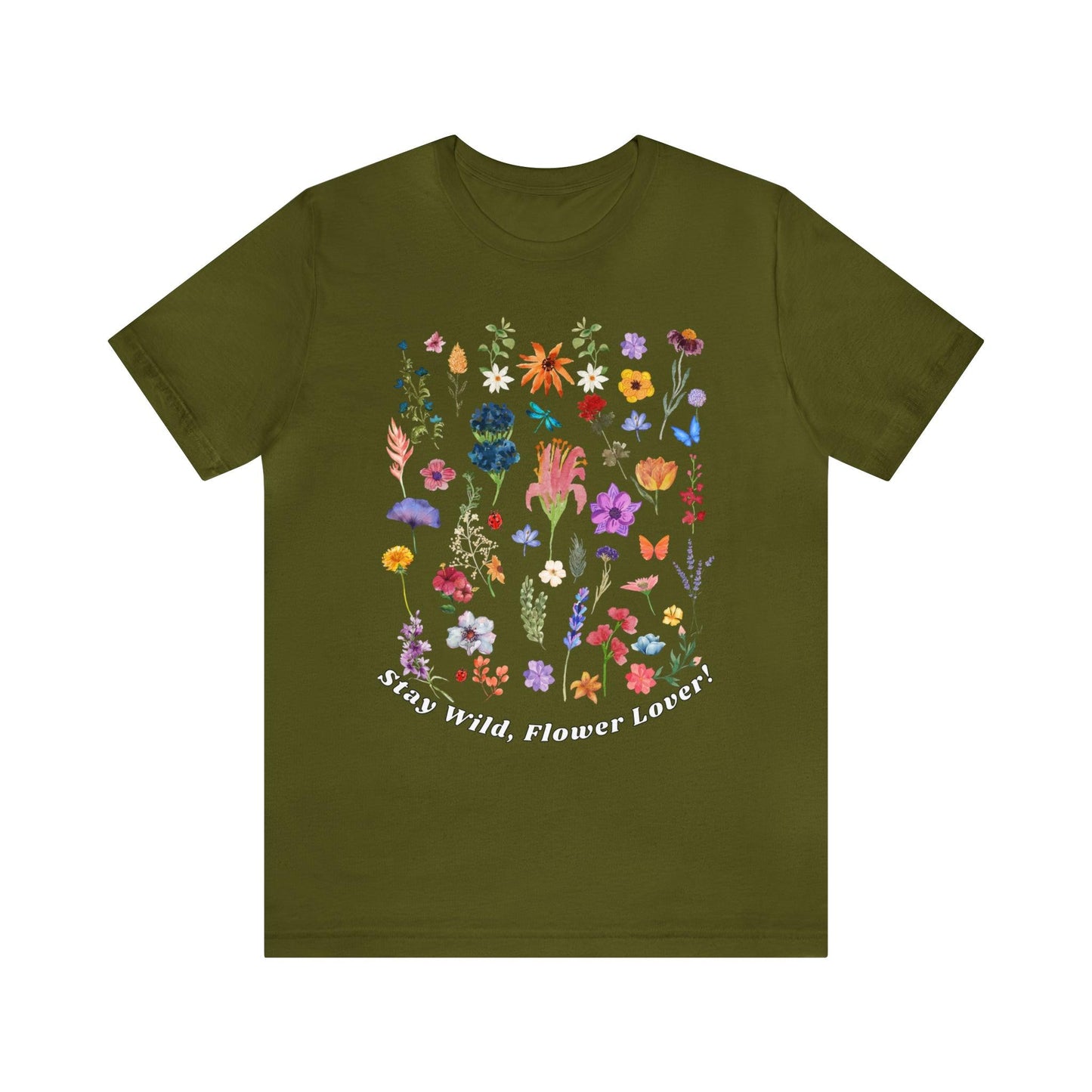 Wildflower Tshirt Flowers Shirt Floral Tshirt Flower Shirt Gift for Women - Ladies Shirts Best Friend Gift, Plant Mom Stay Wild flower lover - Giftsmojo