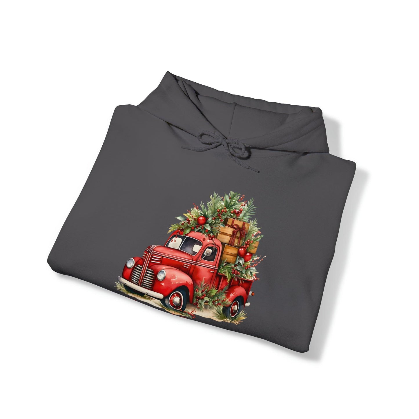 Christmas Tree Truck Hooded Sweatshirt Christmas Truck Sweatshirt Christmas Sweater Truck Pullover Christmas Tree Sweat Pine Tree Pullover - Giftsmojo