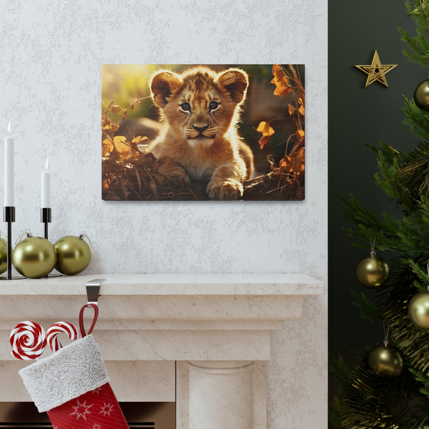 Baby Lion Cub Print Animal Nature Art Safari Nursery Canvas Gallery Wraps Baby Lion Print Large Canvas Art Animal Wall Art Lover Gift