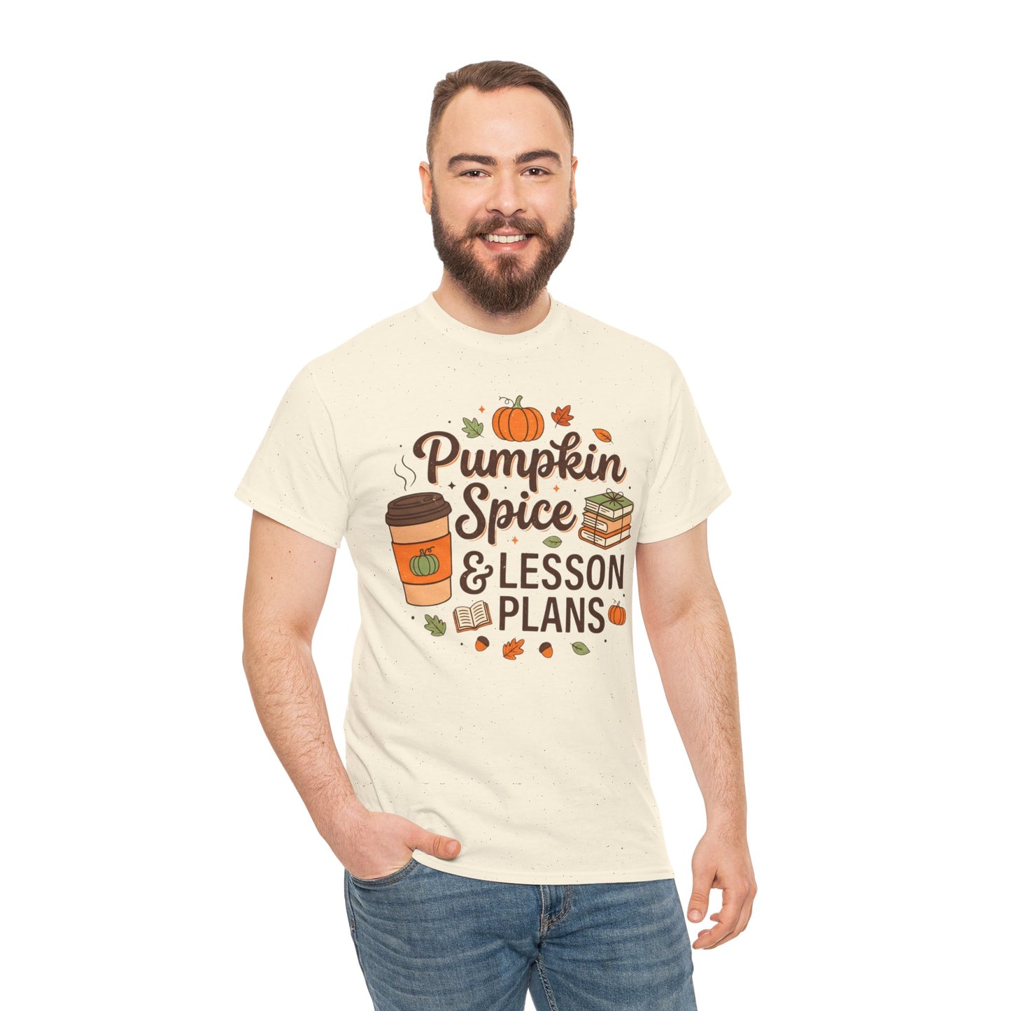Pumpkin Spice & Lesson Plans Tee — Fall Teacher Coffee Shirt