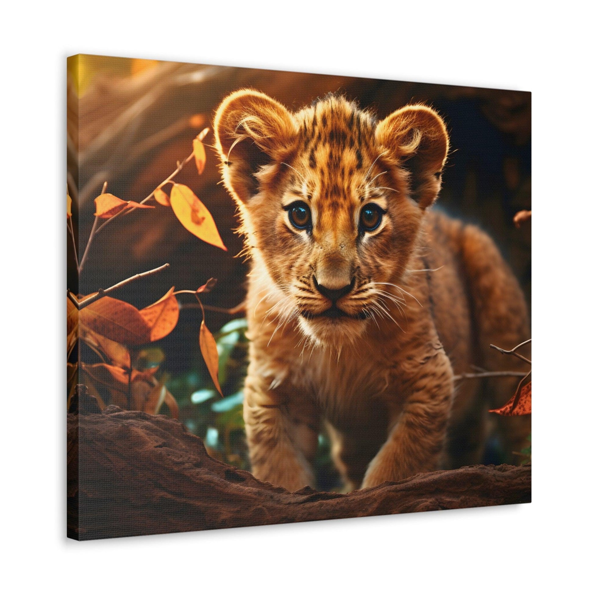 Baby Lion Cub Print Animal Nature Art Safari Nursery Canvas Gallery Wraps Baby Lion Print Large Canvas Art Animal Wall Art Lover Gift - Giftsmojo