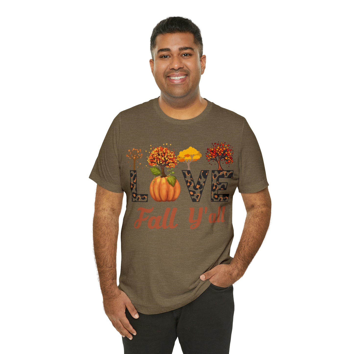 Leopard Print Love Fall Y'all, Fall shirt, Fall lover gift, Nature lover gift.