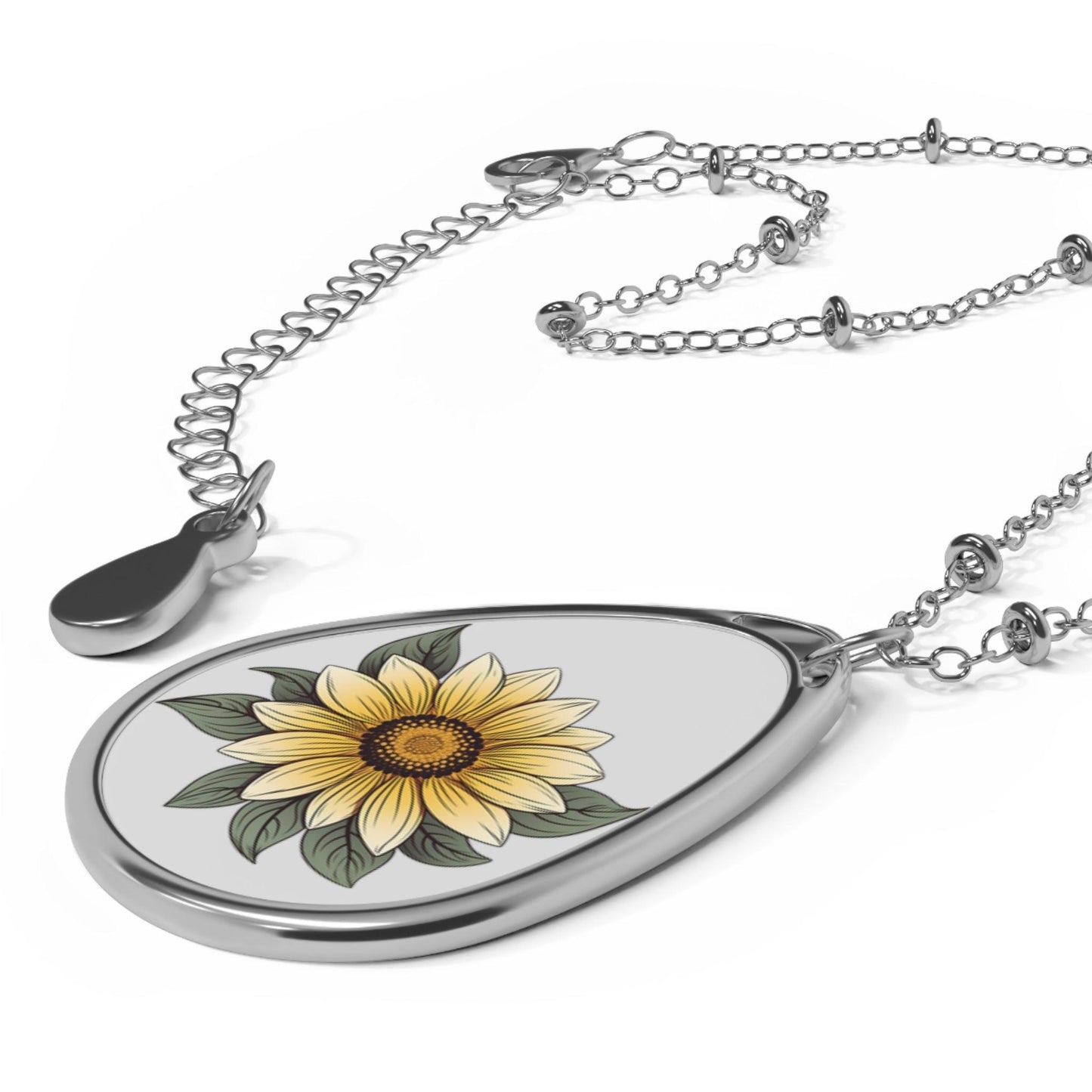 sunflower oval necklace