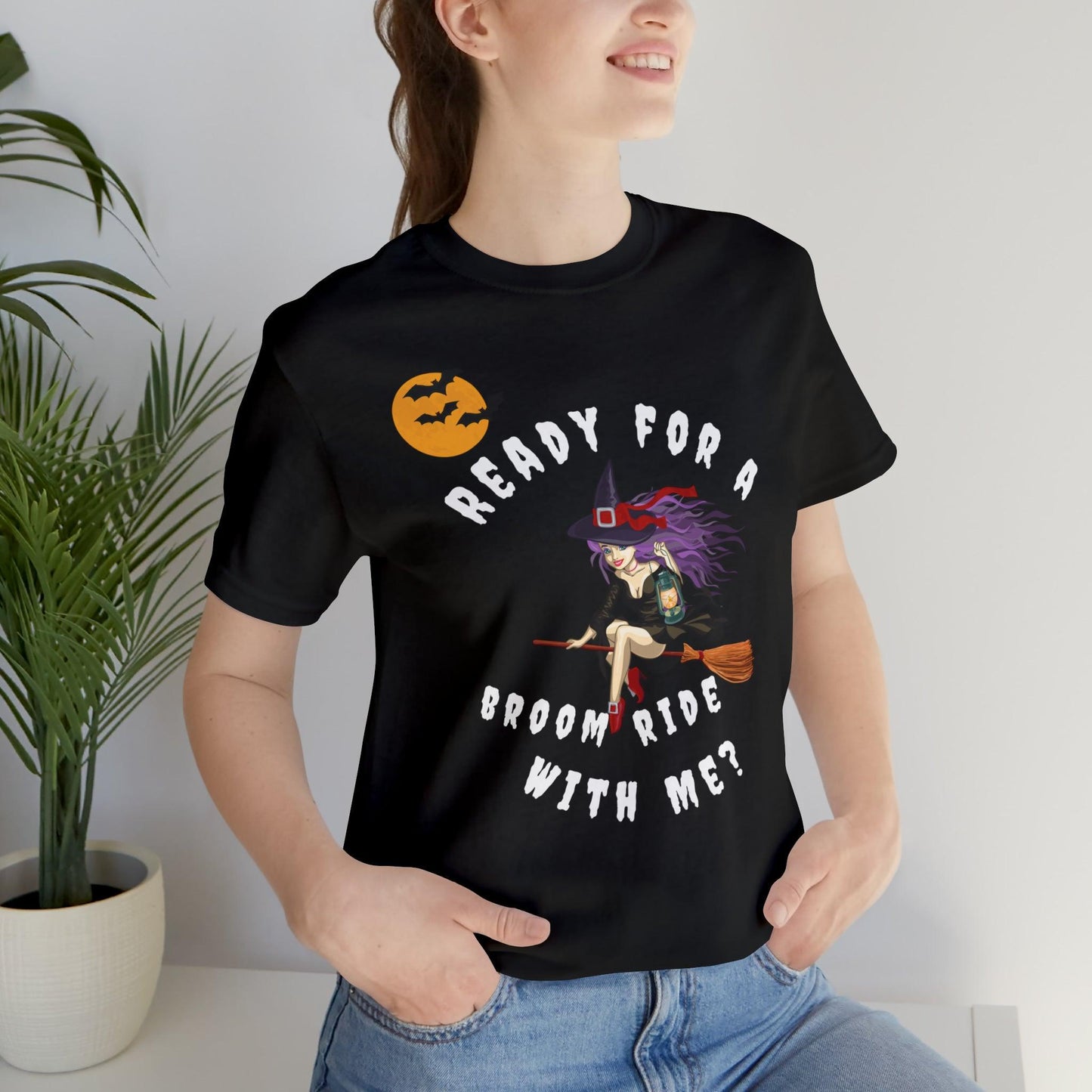 Ready for a Broom Ride with Me Halloween shirt, Witch shirt, Halloween tshirt, Halloween outfit, Work Halloween Costume - Giftsmojo