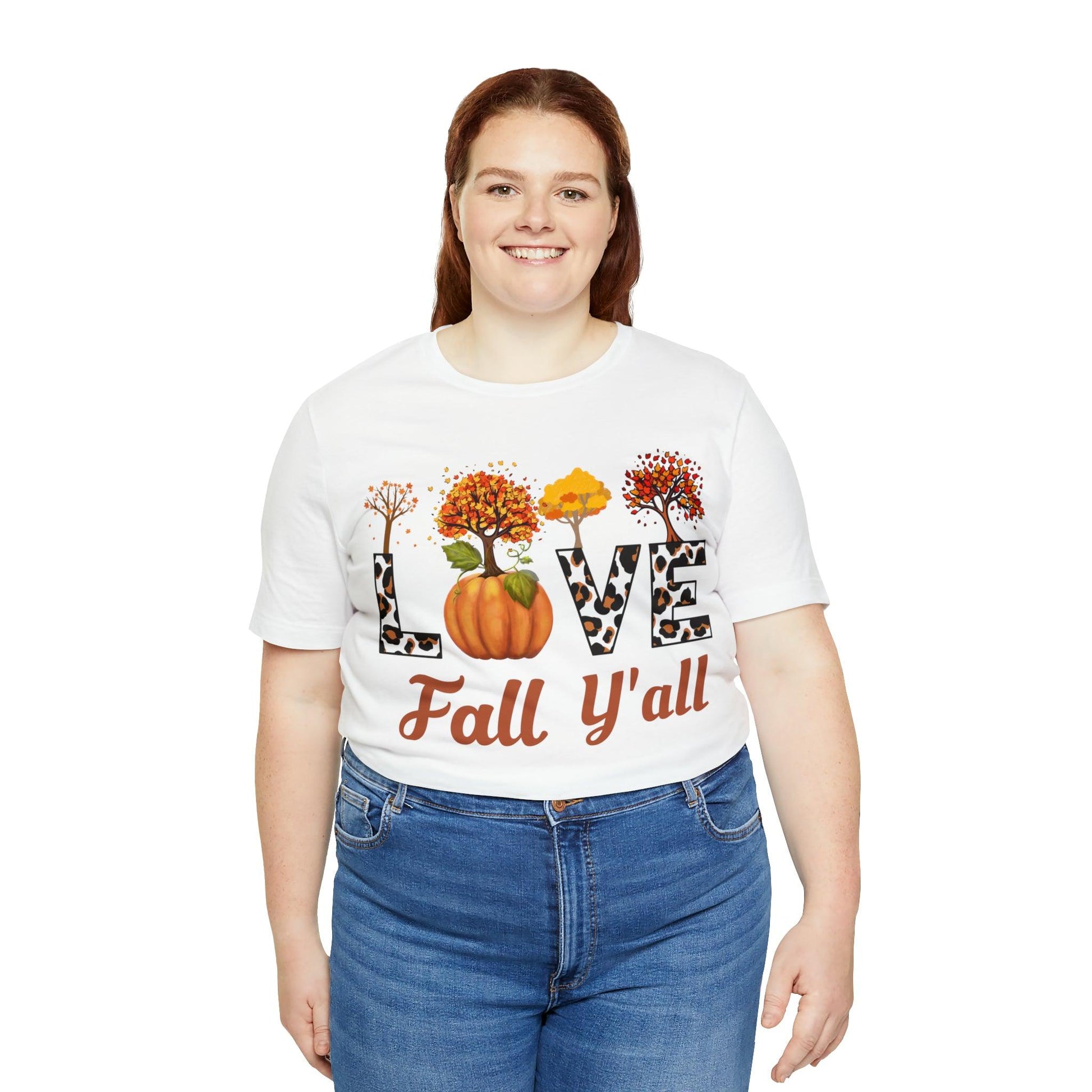 Leopard Print Love Fall Y'all, Fall shirt, Fall lover gift, Nature lover gift. - Giftsmojo