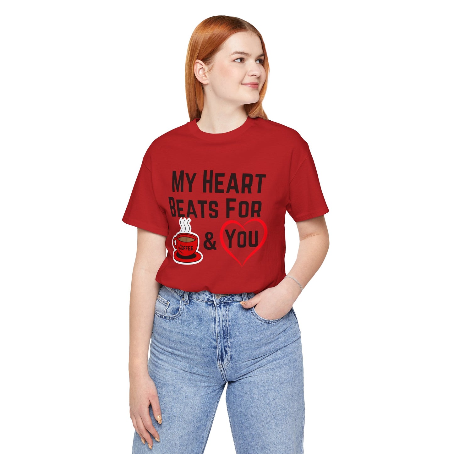 Coffee Lover Unisex Tee - My Heart Beats Design