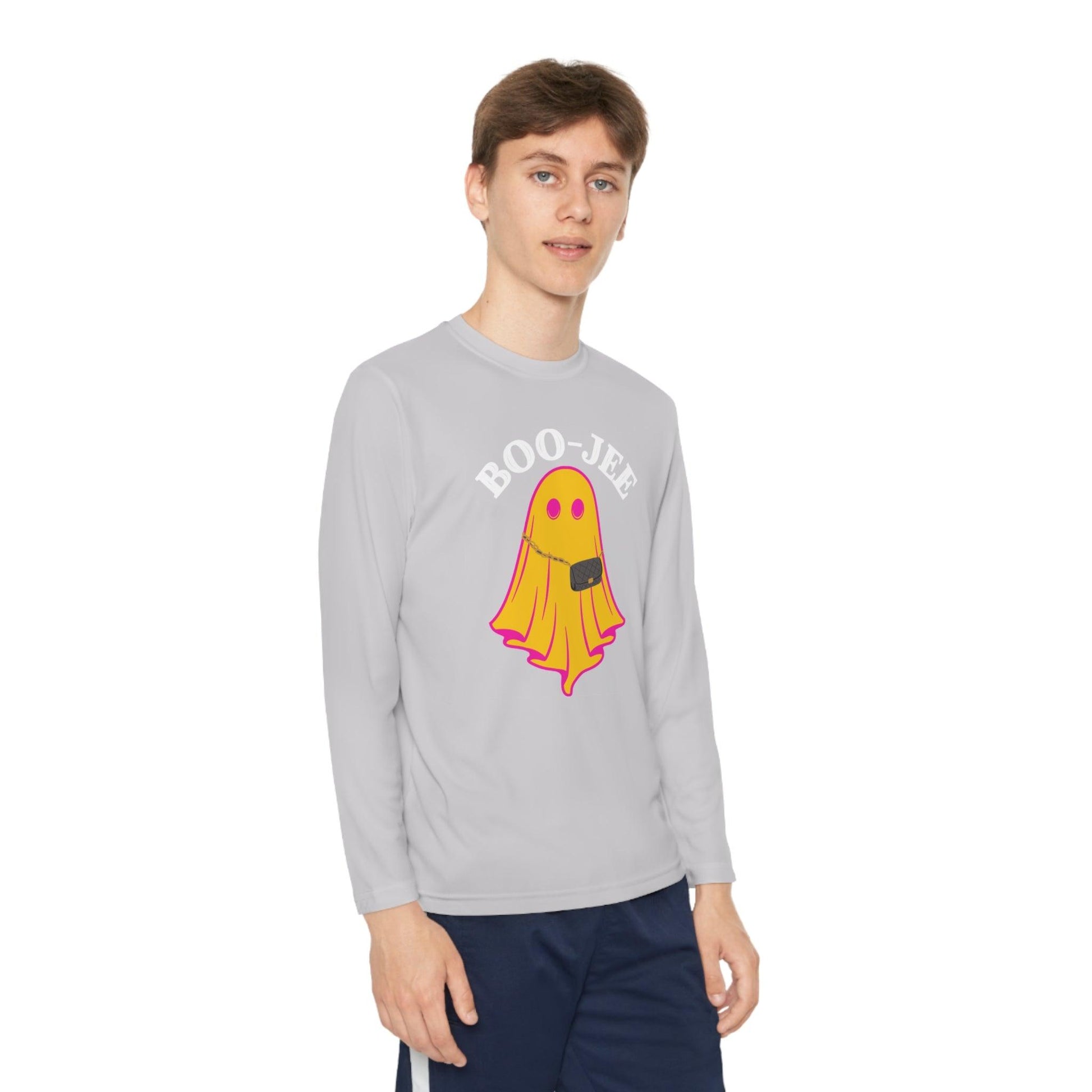 Boojee Youth Halloween Costume Long Sleeve Competitor Tee Boojee Halloween Boujee - Giftsmojo