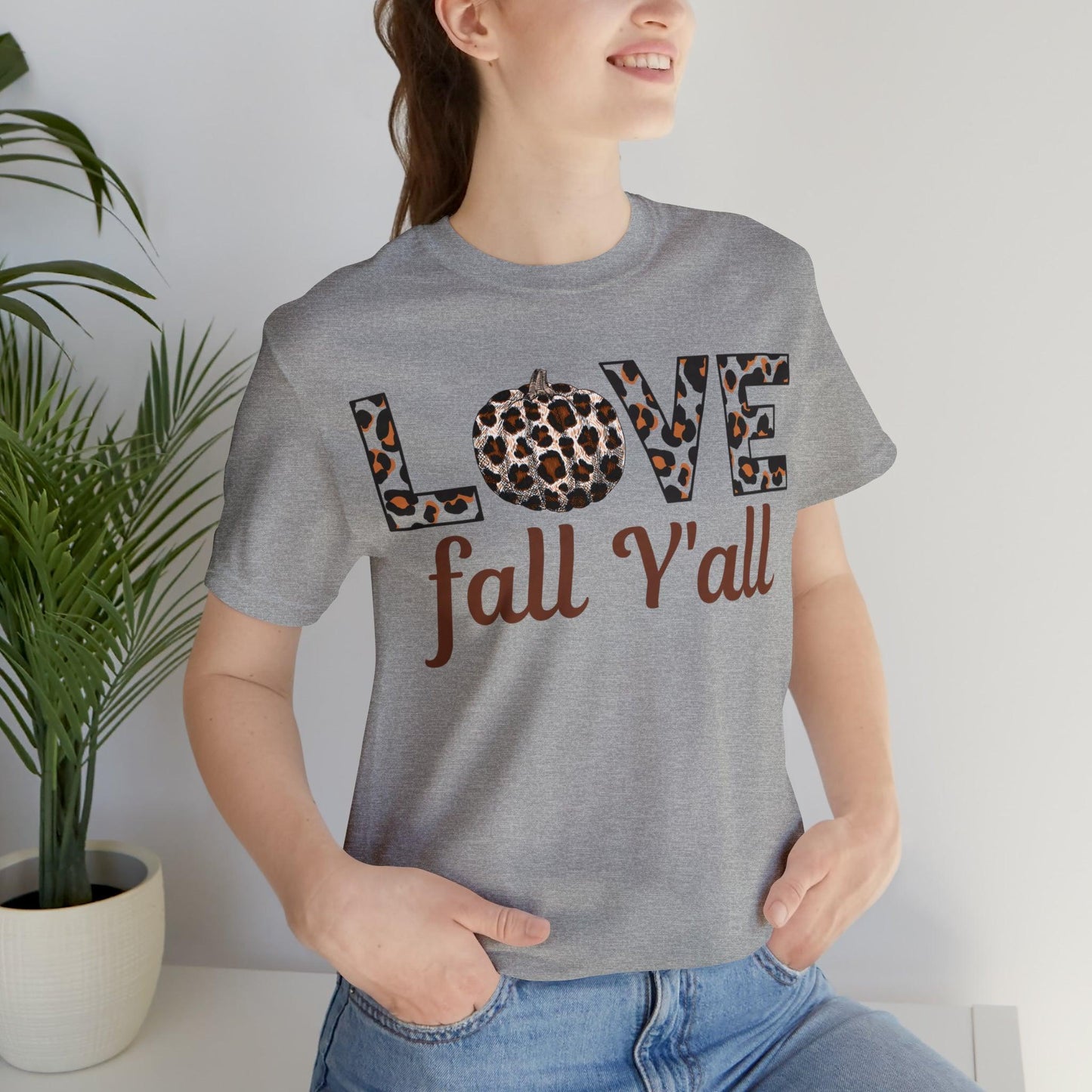 Leopard Print Love Fall Y'all Love Fall shirt Fall lover gift - Giftsmojo