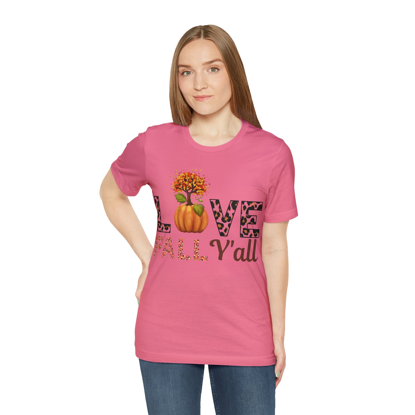 Leopard Print Love Fall Y'all shirt, Autumn Shirt, Fall shirt, Fall Gift