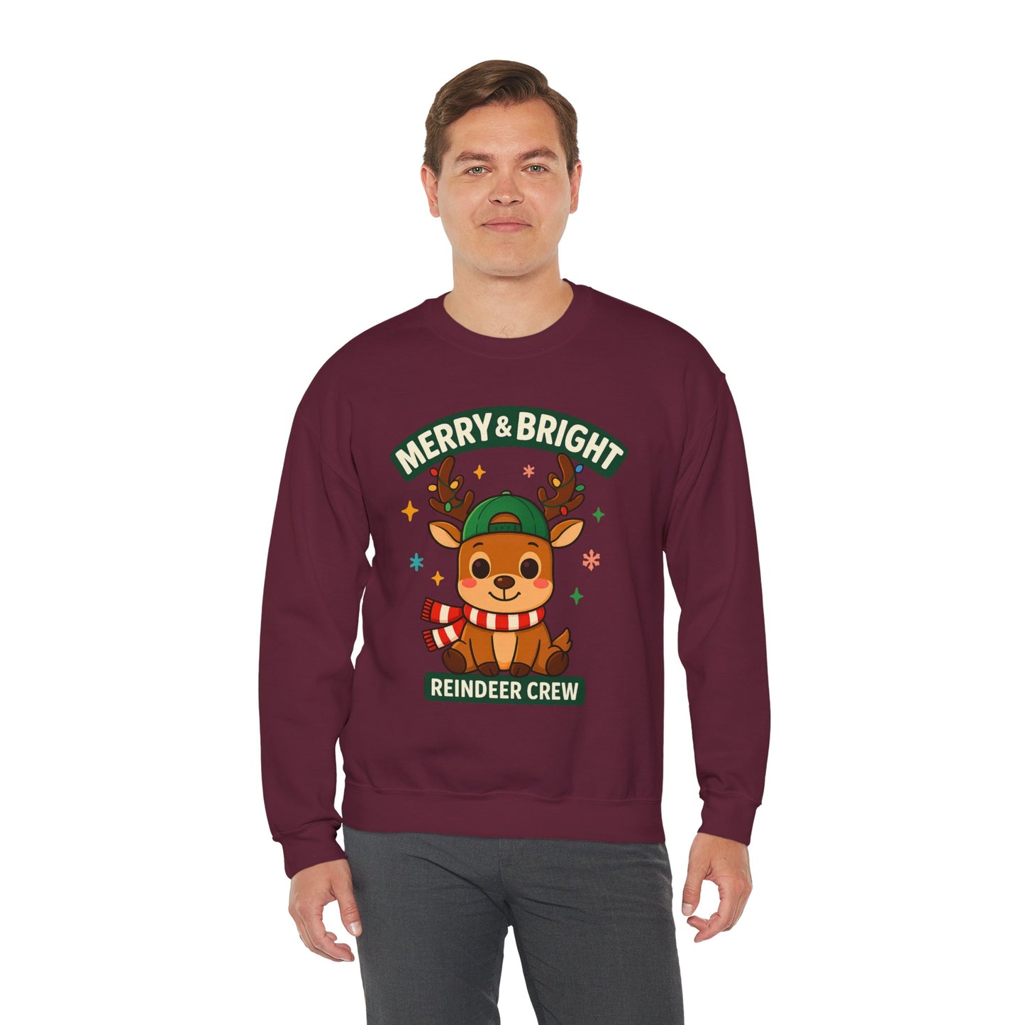 Reindeer With Scarf Christmas Sweatshirt – GiftsMojo