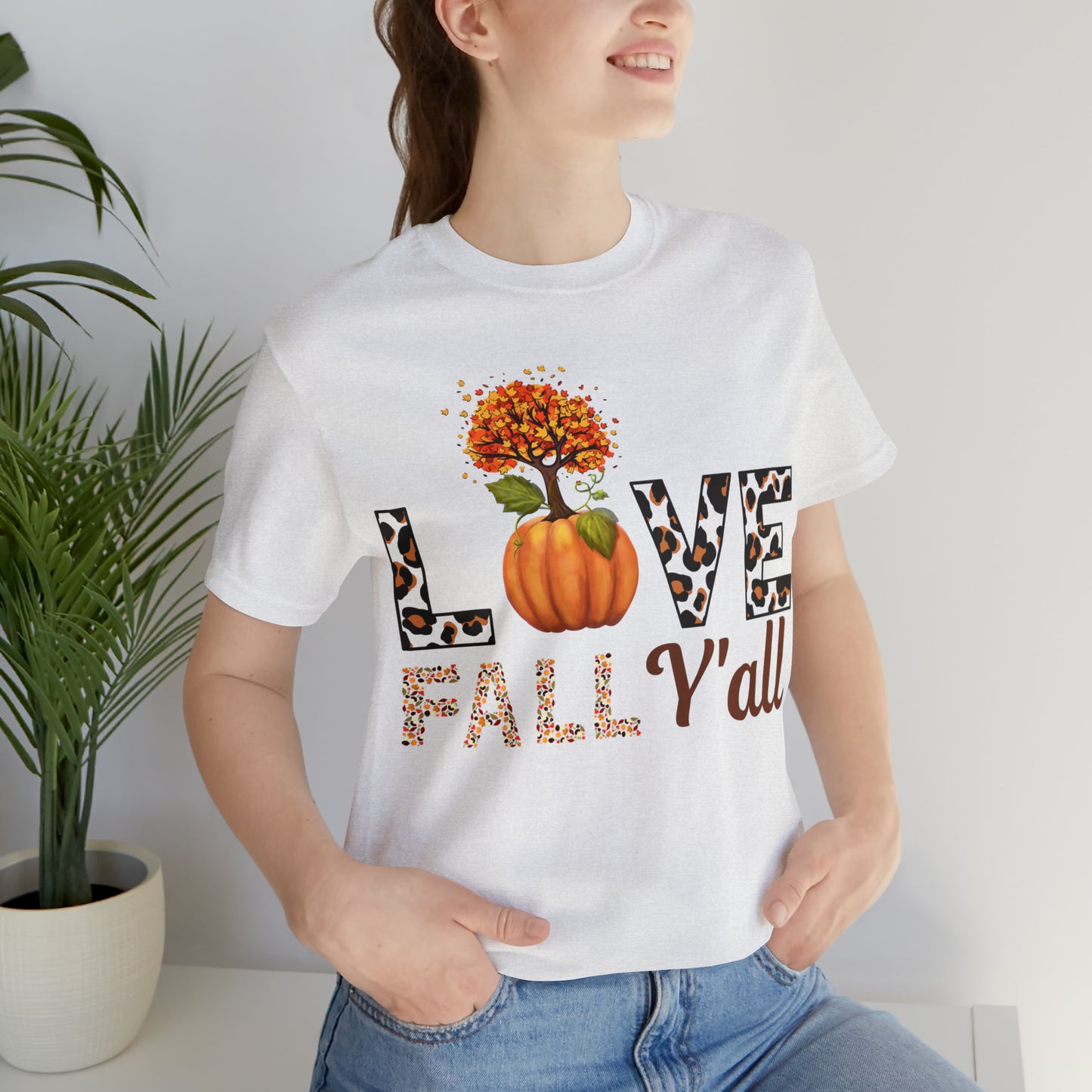 Leopard Print Love Fall Y'all shirt, Autumn Shirt, Fall shirt, Fall Gift