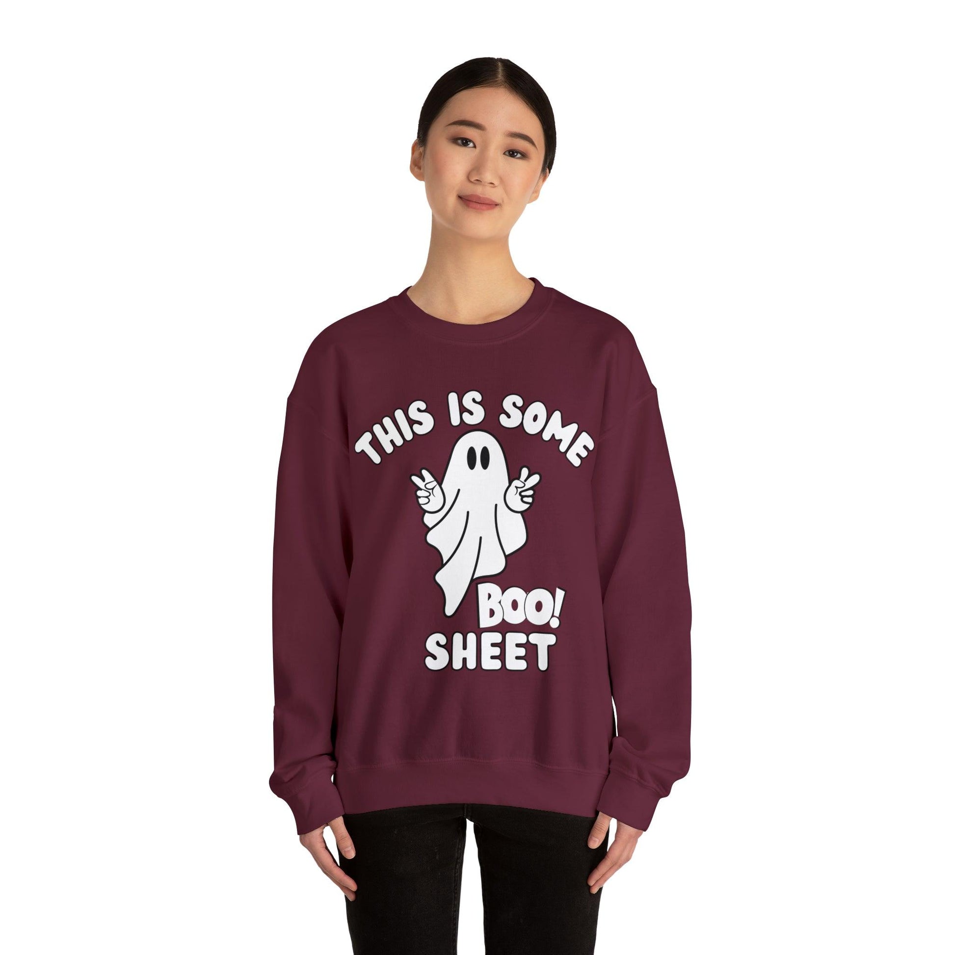 This Is Some Boo Sheet Ghost Sweatshirt Cute Ghost Sweatshirt Boo Ghost Sweatshirt Gift Shirt Funny Halloween Shirt Spooky Season Shirt - Giftsmojo