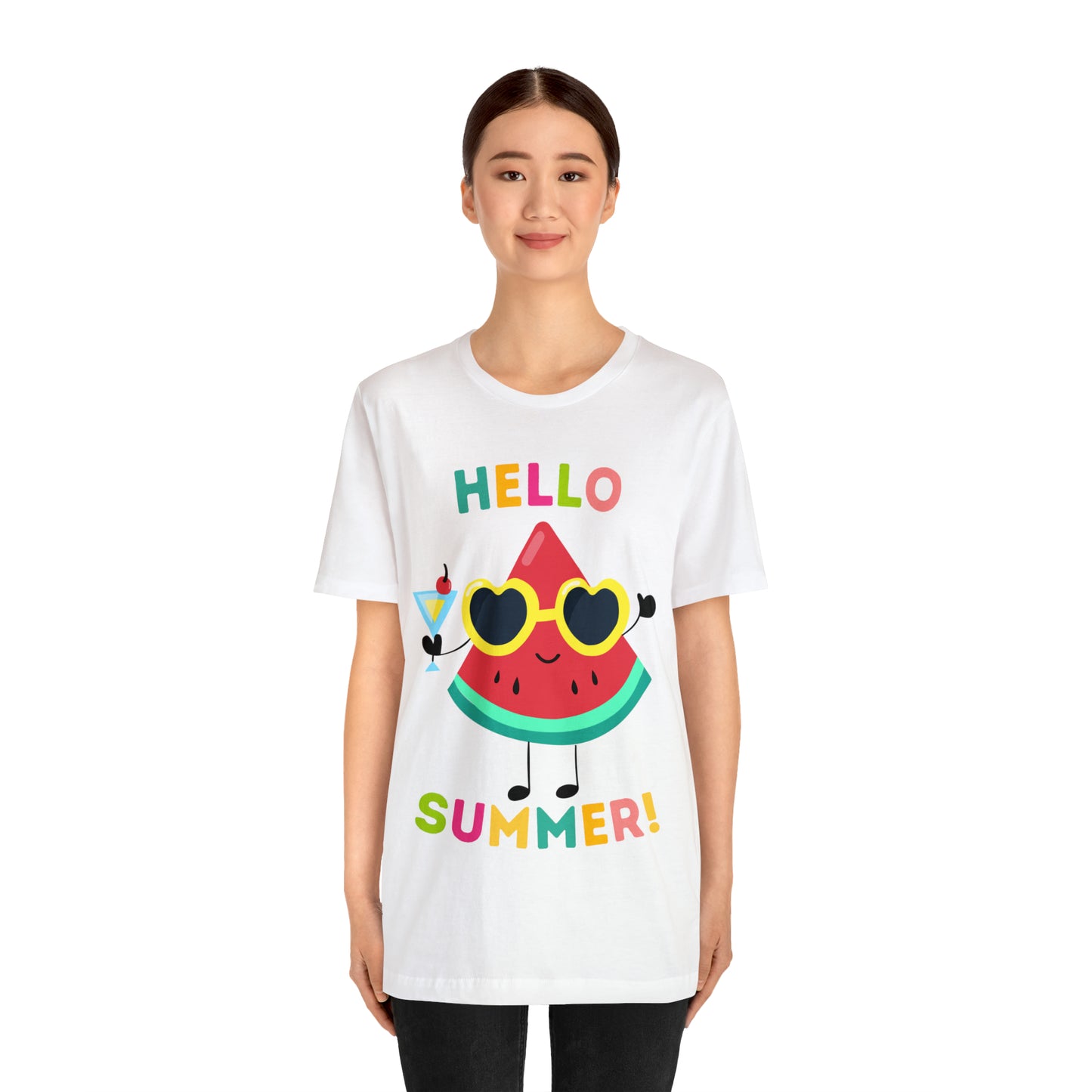 Hello Summer Shirt, Funny Summer Casual Top Tee,Unisex Summer Tshirt Ladies