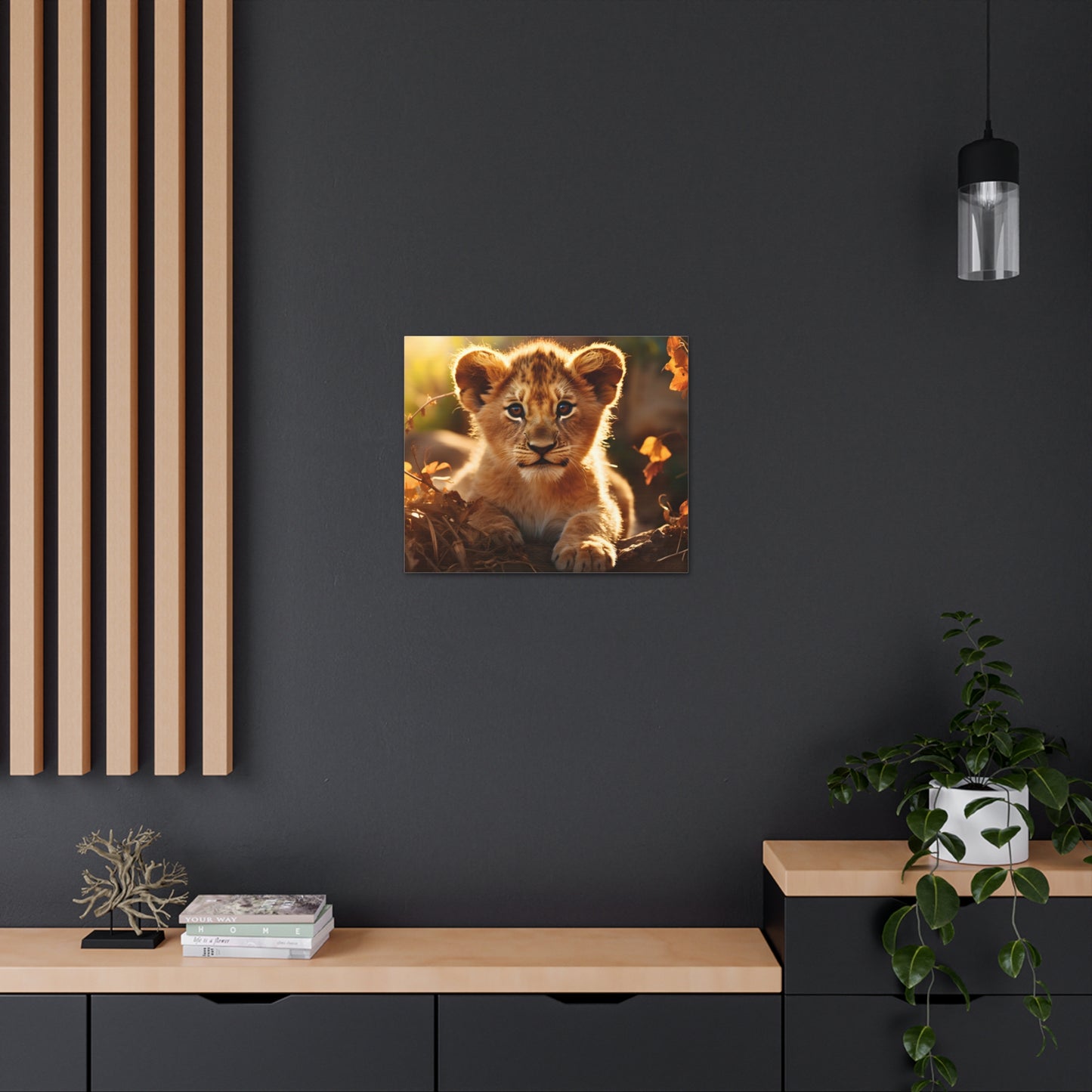 Baby Lion Cub Print Animal Nature Art Safari Nursery Canvas Gallery Wraps Baby Lion Print Large Canvas Art Animal Wall Art Lover Gift