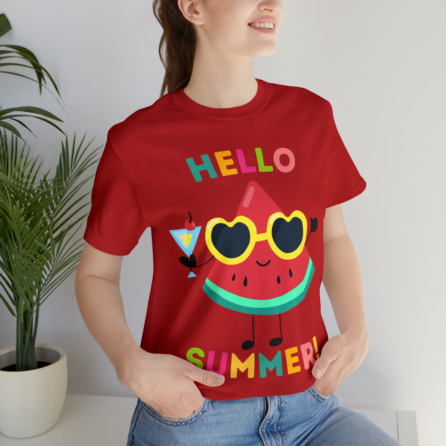 Hello Summer Shirt, Funny Summer Casual Top Tee,Unisex Summer Tshirt Ladies