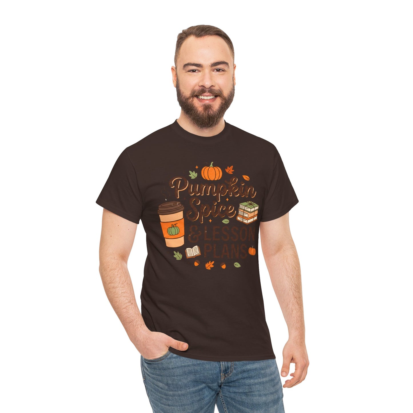 Pumpkin Spice & Lesson Plans Tee — Fall Teacher Coffee Shirt