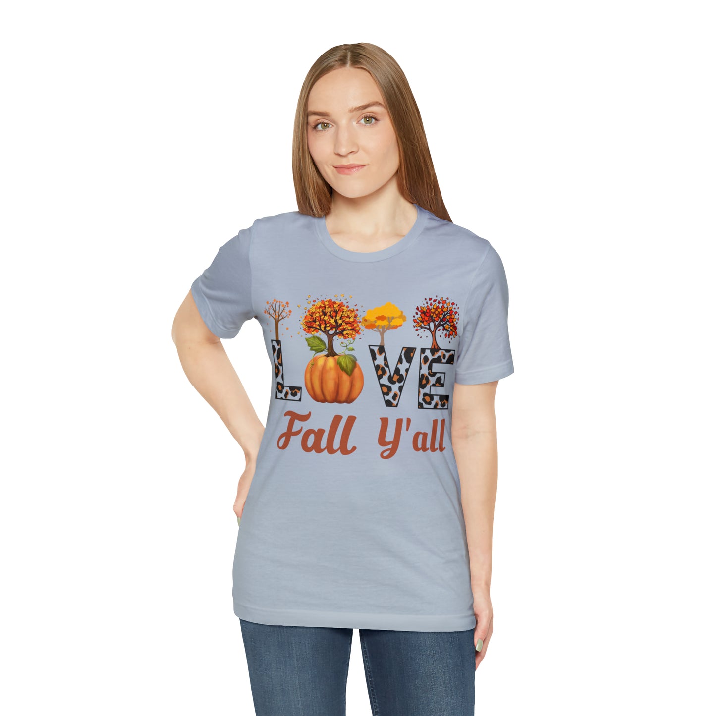 Leopard Print Love Fall Y'all, Fall shirt, Fall lover gift, Nature lover gift.