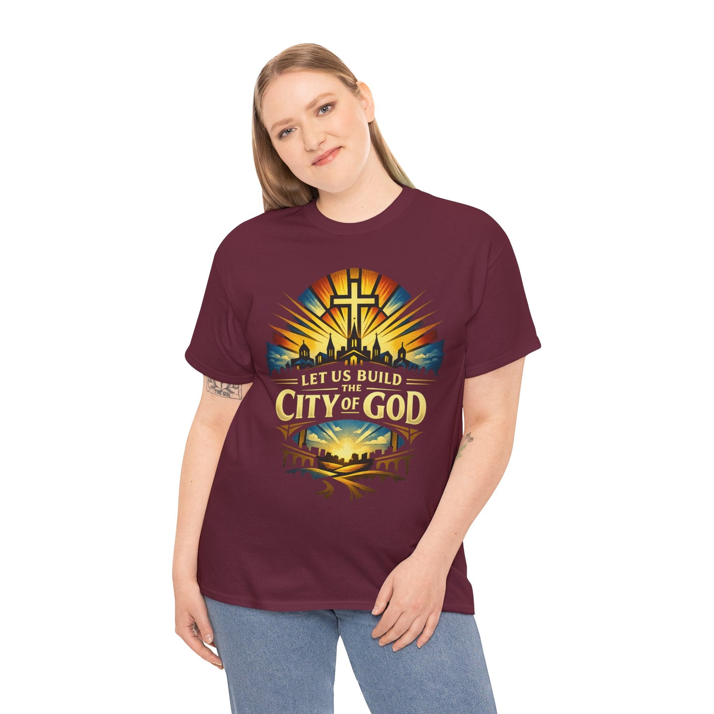 Let Us Build The City of God T-Shirt — Christian Faith Inspirational Tee
