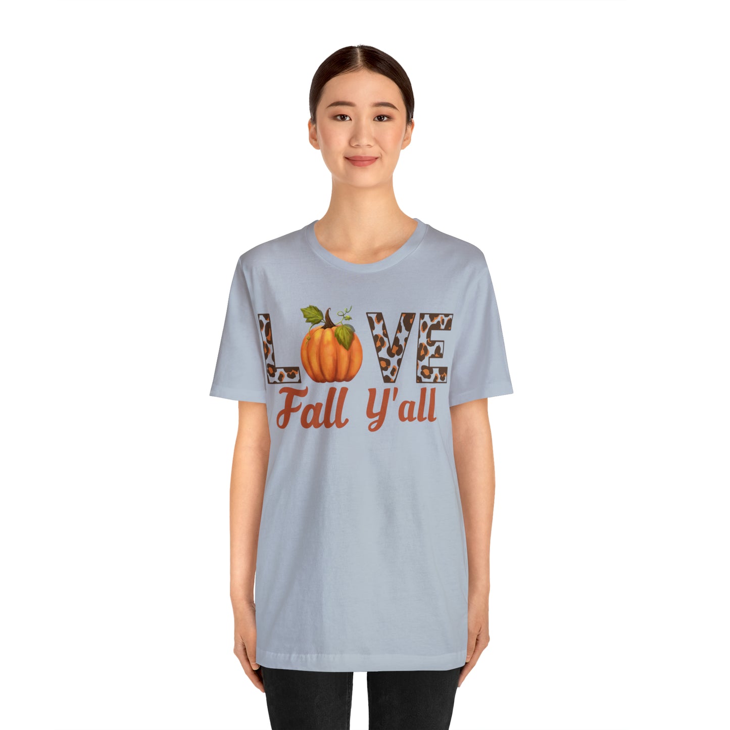 Leopard Print Love Fall Y'all Shirt, Pumpkin Shirt, Fall Shirt for Fall Lover, Fall gift