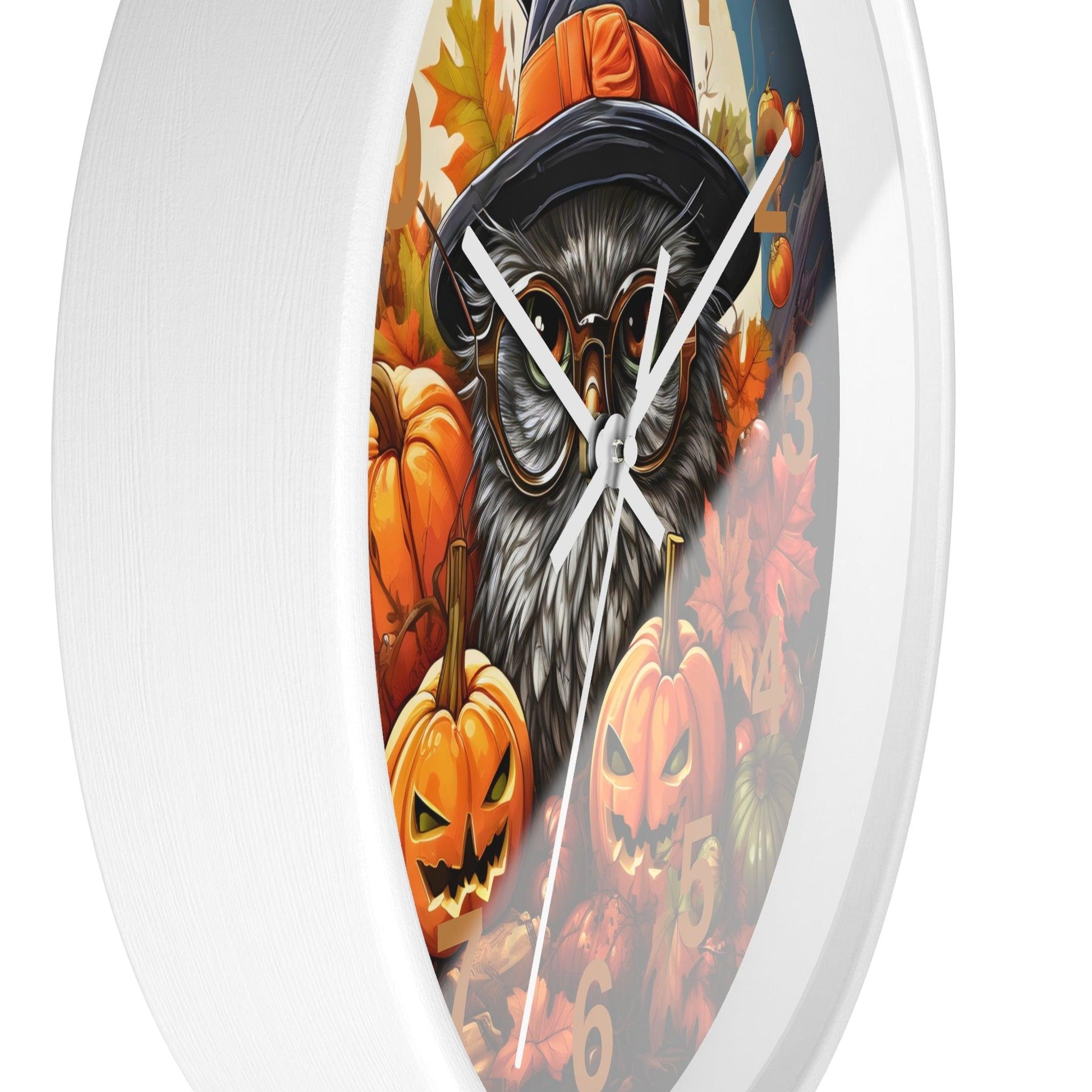 Happy HALLOTHANKSMAS Wall Clock Halloween Wall Clocks Thanksgiving Clock Fall Clock Christmas Decor - Giftsmojo