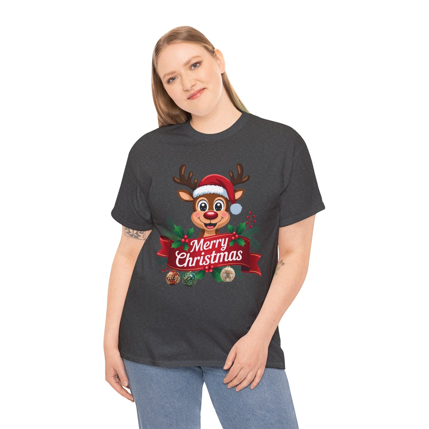 Christmas Reindeer Tee — Merry Christmas Cute Holiday Shirt