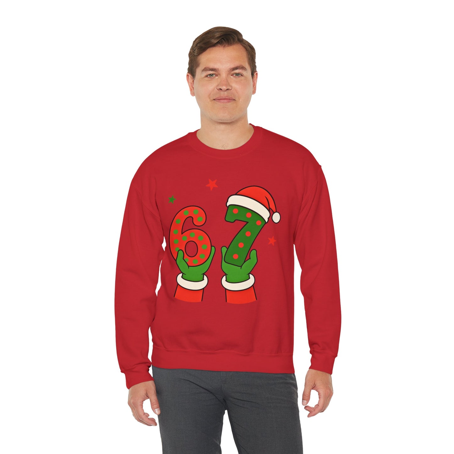 Grinch Hands Holding 'Six Seven' Sweatshirt
