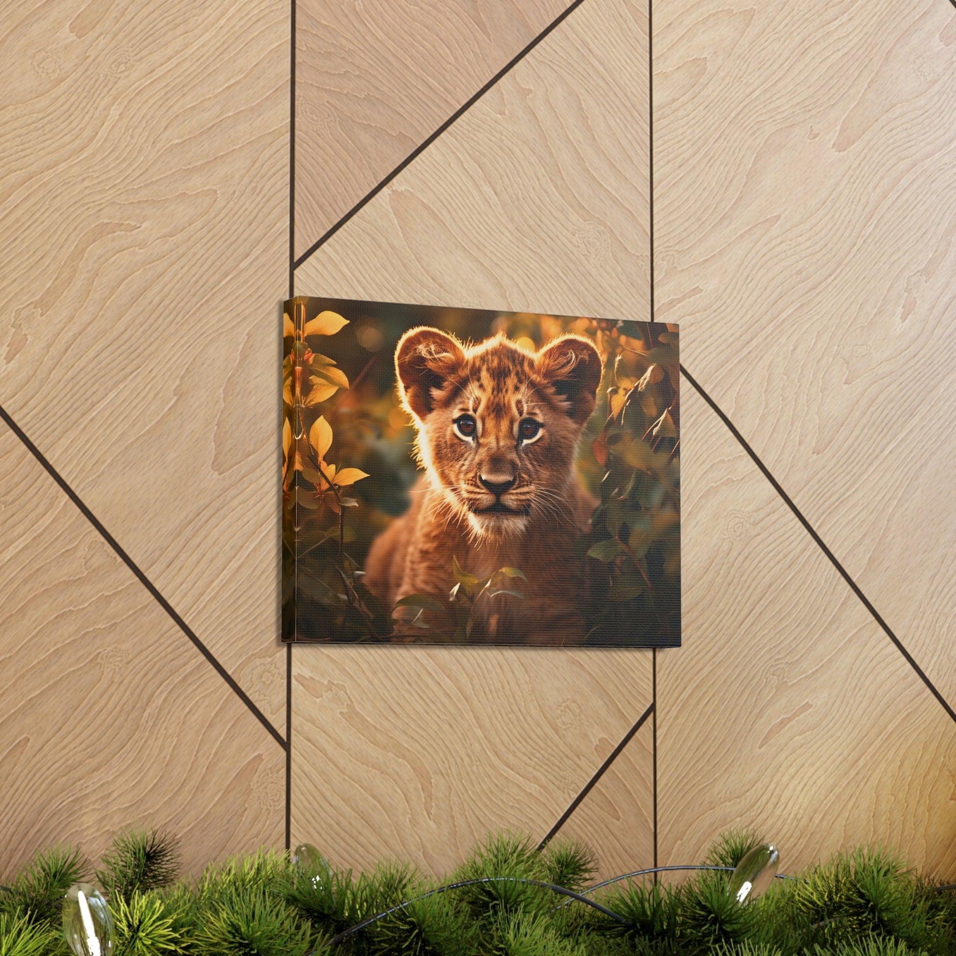 Baby Lion Cub Print Animal Nature Art Safari Nursery Canvas Gallery Wraps Baby Lion Print Large Canvas Art Animal Wall Art Lover Gift - Giftsmojo