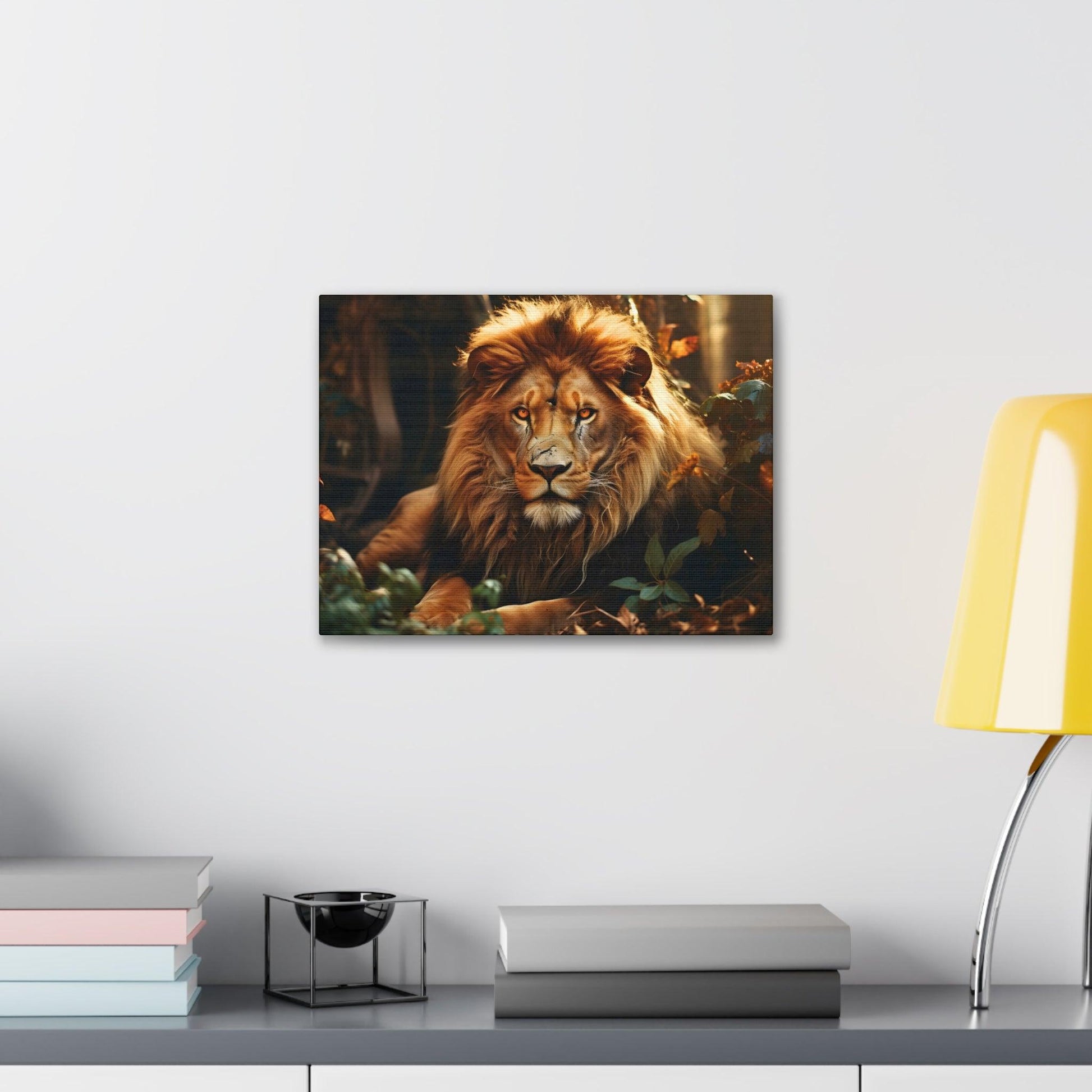 Lion In Nature Art Canvas Gallery Wraps Lion Print Large Canvas Art Animal Wall Art minimalist Wall Art Lover Gift - Giftsmojo