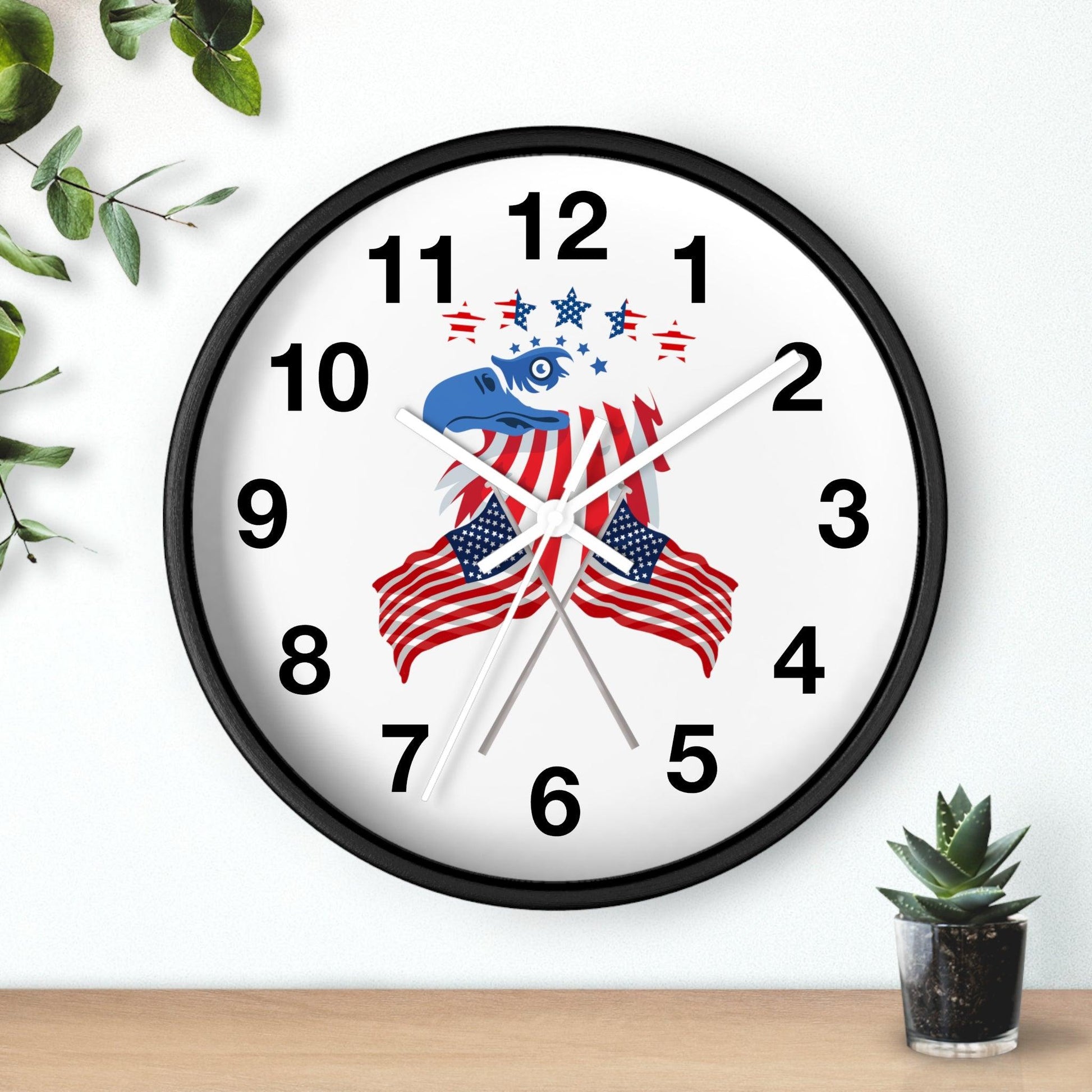 USA Flag Wall Clock, Home decor gift, House Warming gift, New Home Gift, Patriotic Gift School Clock Home Clock Office Clock - Giftsmojo