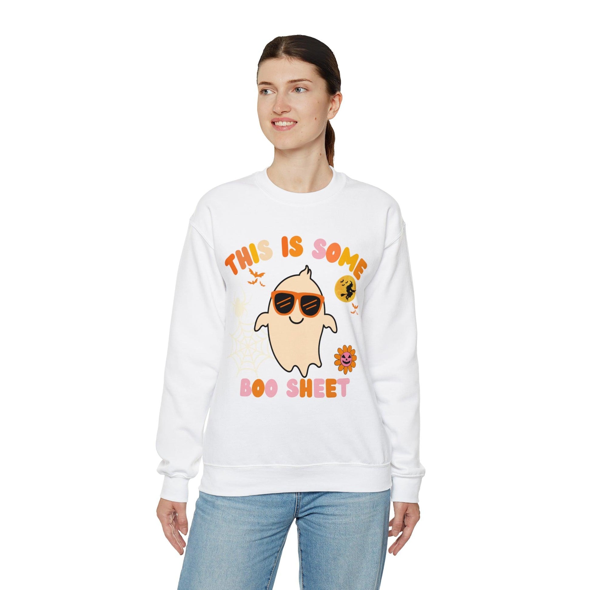 This Is Some Boo Sheet Ghost Sweatshirt Cute Ghost Sweatshirt Boo Ghost Sweatshirt Gift Shirt Funny Halloween Shirt Spooky Season Shirt - Giftsmojo