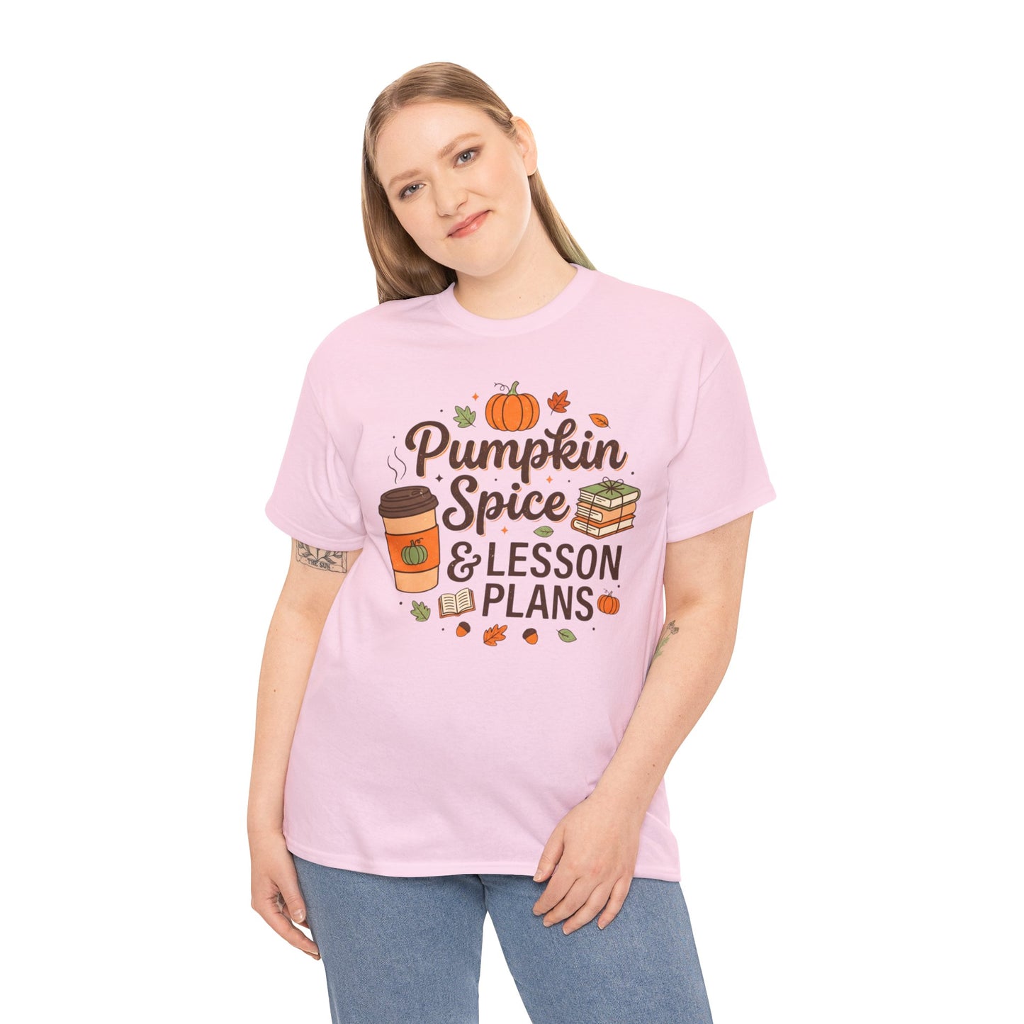 Pumpkin Spice & Lesson Plans Tee — Fall Teacher Coffee Shirt