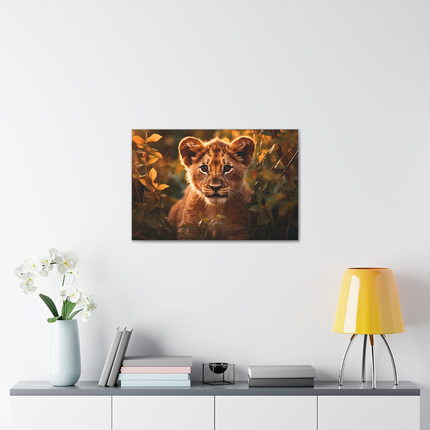 Baby Lion Cub Print Animal Nature Art Safari Nursery Canvas Gallery Wraps Baby Lion Print Large Canvas Art Animal Wall Art Lover Gift