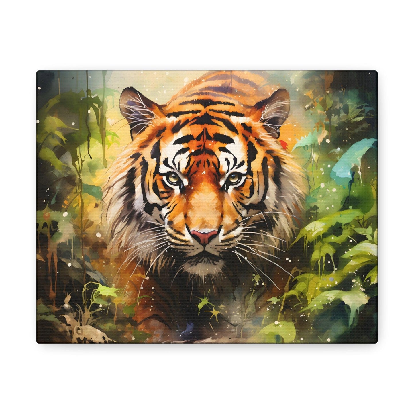 Watercolor Tiger In Nature Art Canvas Gallery Wraps Tiger Print Large Canvas Art Animal Wall Art minimalist Wall Art Lover Gift - Giftsmojo