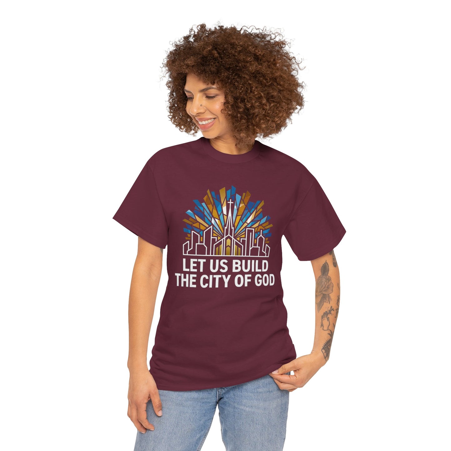 Let Us Build The City of God T-Shirt — Christian Faith Graphic Tee