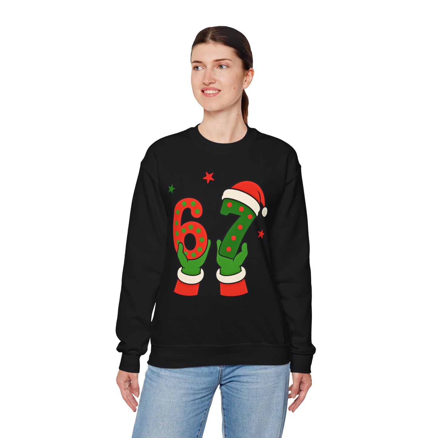 Grinch Hands Holding 'Six Seven' Sweatshirt