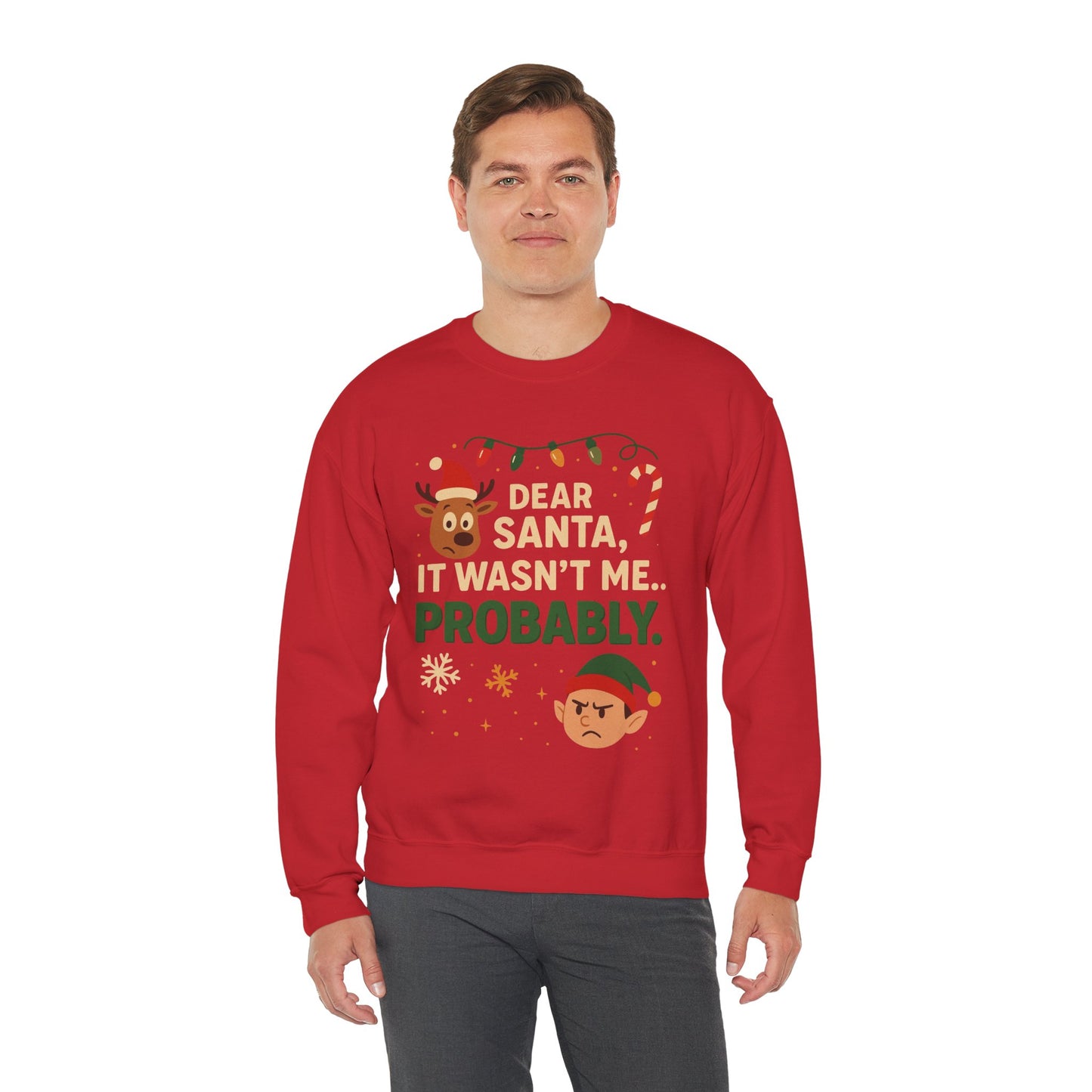 Funny Holiday Unisex Sweatshirt - 'Dear Santa It Wasn't Me' Design