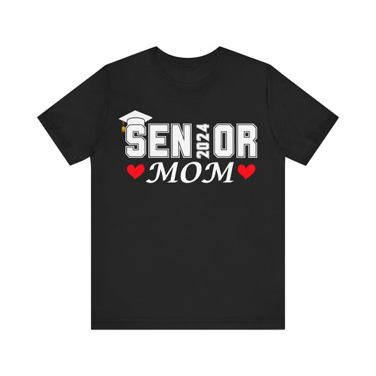 Senior Mom Class of 2024 T-Shirt Pink, Proud Senior Mom Shirt Graduation 2024