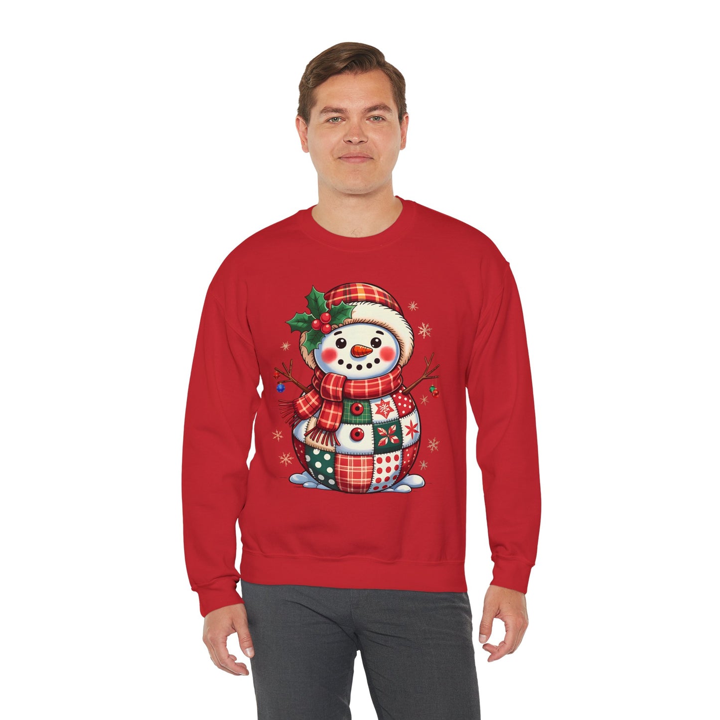 Patchwork Snowman Sweatshirt
